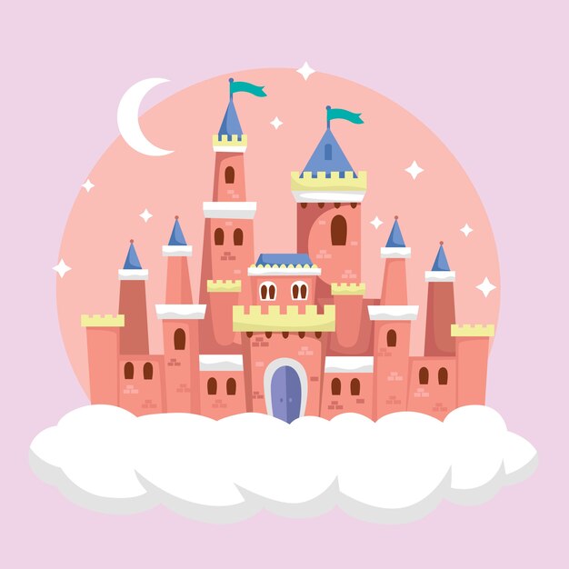 Ilustración del castillo de cuento de hadas