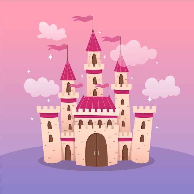 Ilustración del castillo de cuento de hadas