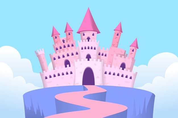 Ilustración del castillo de cuento de hadas
