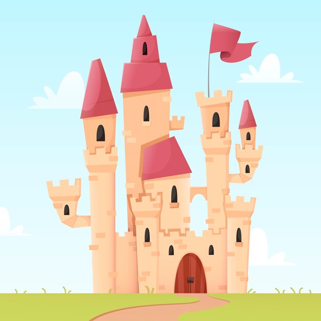 Ilustración del castillo de cuento de hadas