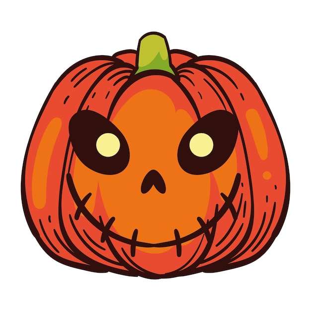 Vector gratuito ilustración de la celebración de la calabaza de halloween aislada