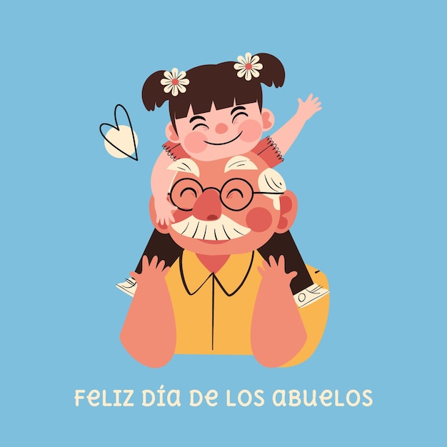 Ilustración de celebración del día de los abuelos.