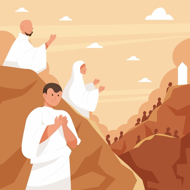 Ilustración de celebración del día de arafah