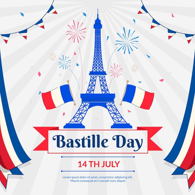 Ilustración de celebración del día de la bastilla