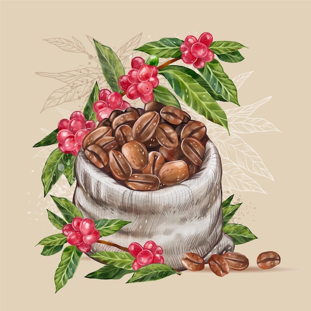 Vector gratuito ilustración para la celebración del día internacional del café.