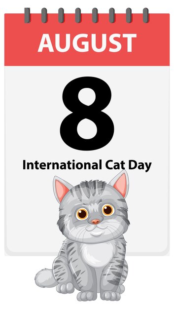 Ilustración de la celebración del Día Internacional del Gato
