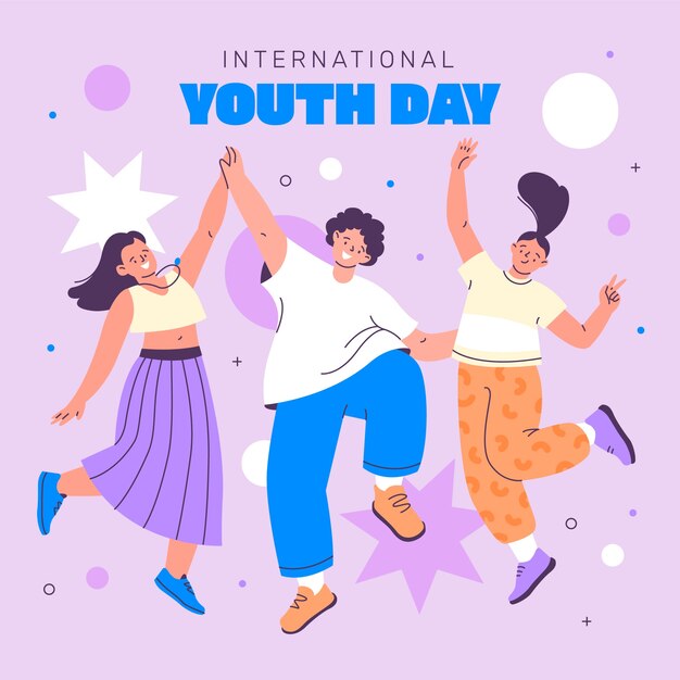 Ilustración para la celebración del día internacional de la juventud.