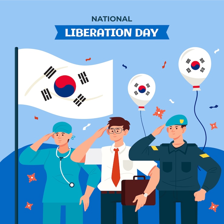 Vector gratuito ilustración para la celebración del día de la liberación nacional de corea