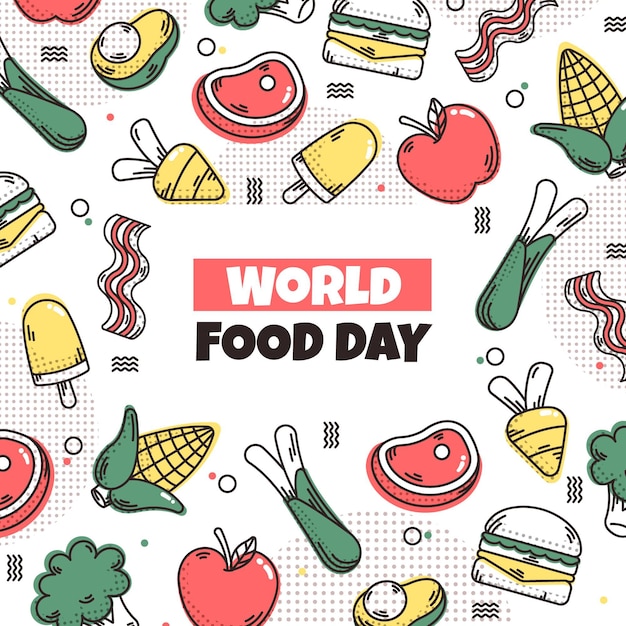 Ilustración de la celebración del Día Mundial de la Alimentación