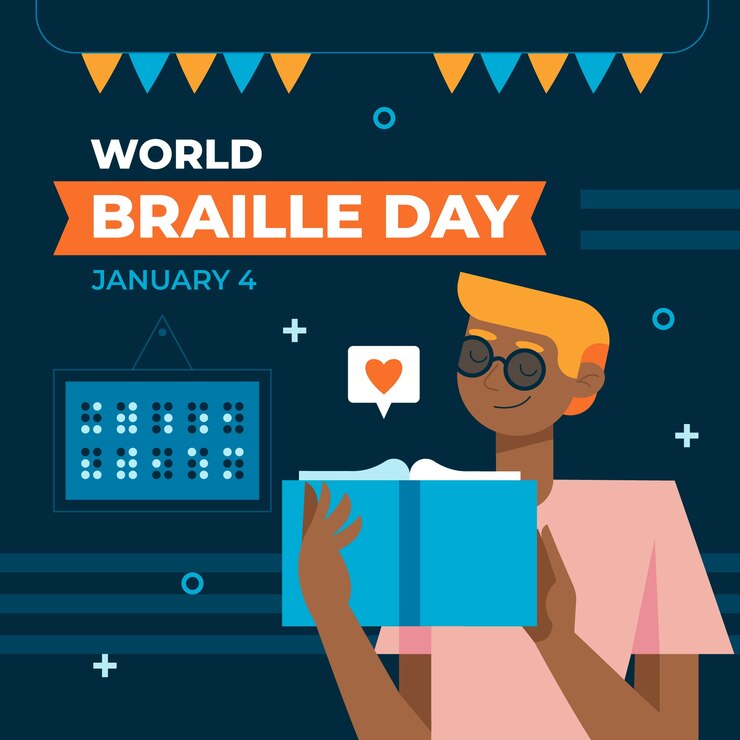 Vector gratuito ilustración de celebración del día mundial braille plano
