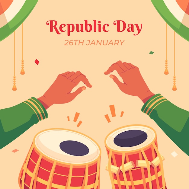 Vector gratuito ilustración para la celebración del día de la república de la india