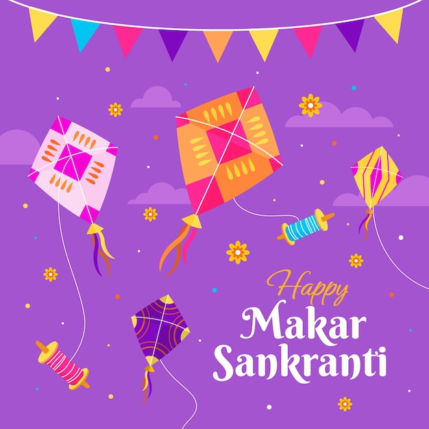 Vector gratuito ilustración para la celebración del festival de makar sankranti