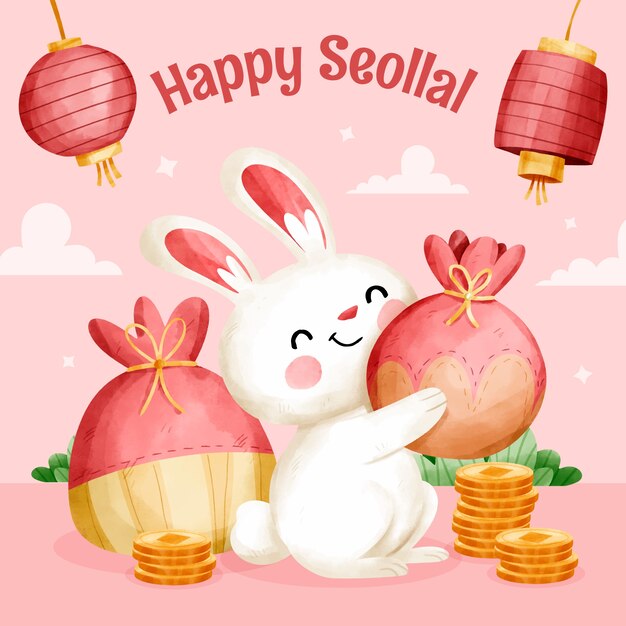 Ilustración de celebración del festival seollal