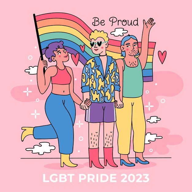 Ilustración para la celebración del mes del orgullo