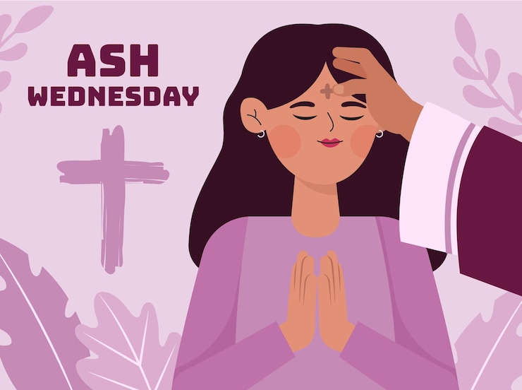Vector gratuito ilustración de celebración del miércoles de ceniza