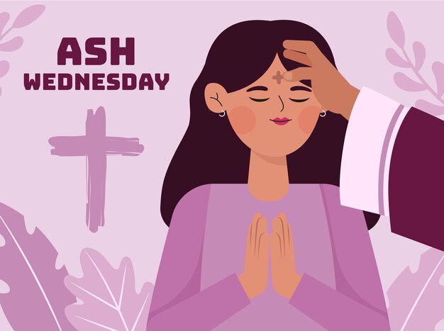 Ilustración de celebración del miércoles de ceniza