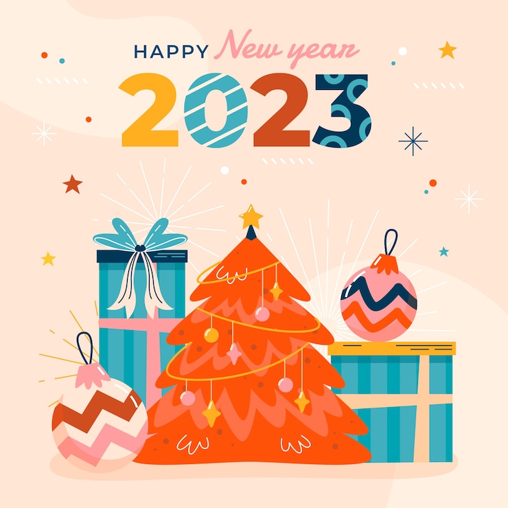 Vector gratuito ilustración de celebración de nochevieja plana