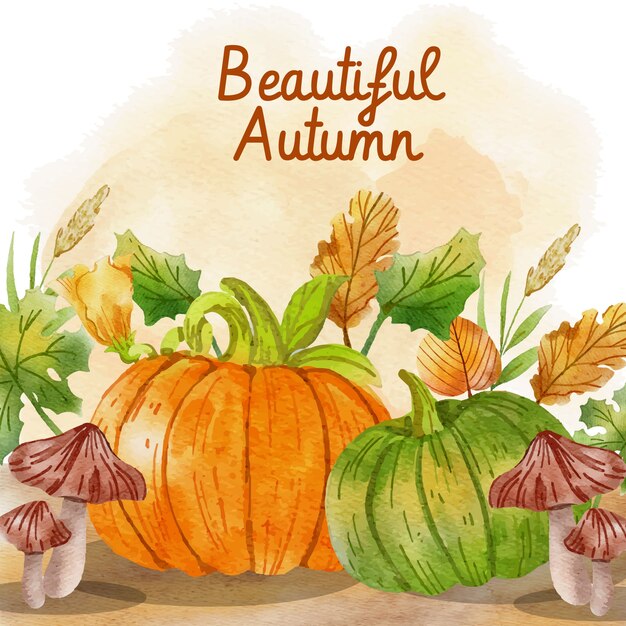 Ilustración de celebración de otoño acuarela
