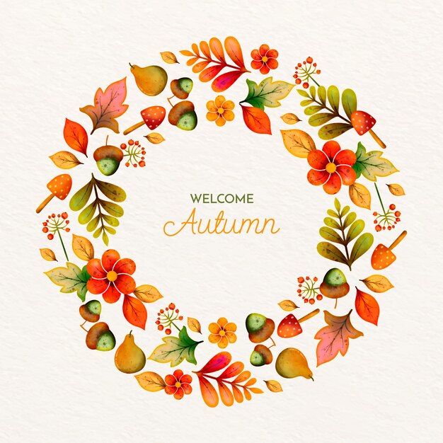 Ilustración de celebración de otoño acuarela