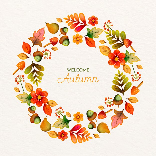 Ilustración de celebración de otoño acuarela