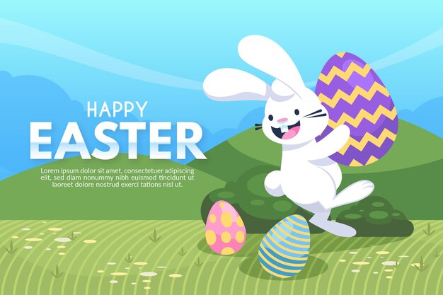 Ilustración de celebración de pascua plana
