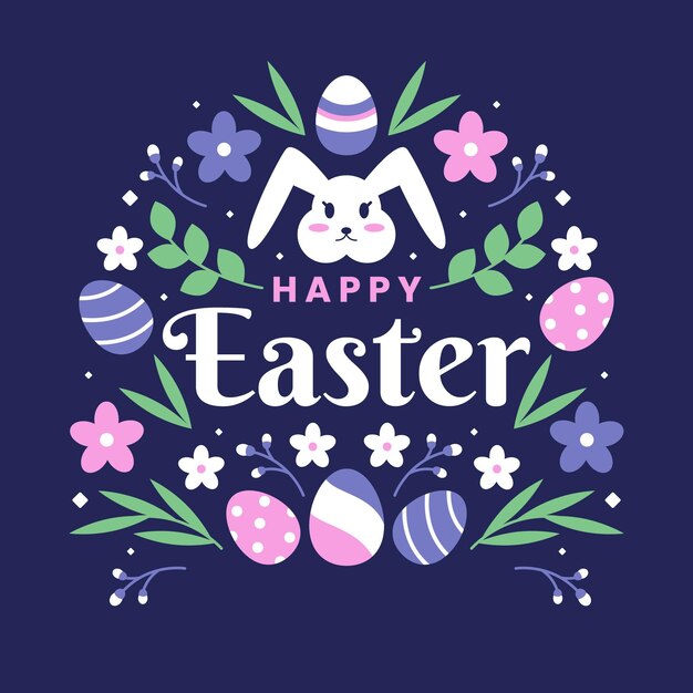 Ilustración de celebración de pascua plana