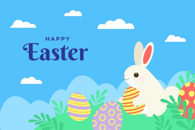 Ilustración de celebración de pascua plana
