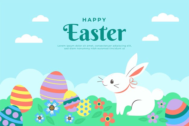 Ilustración de celebración de pascua plana