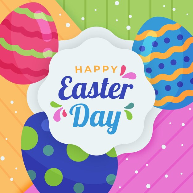 Ilustración de celebración de pascua plana