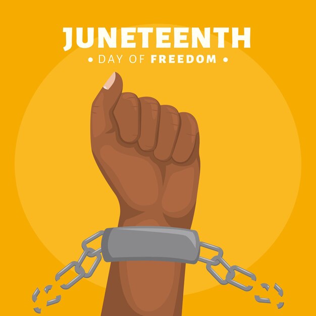 Ilustración de celebración plana del diecinueve de junio
