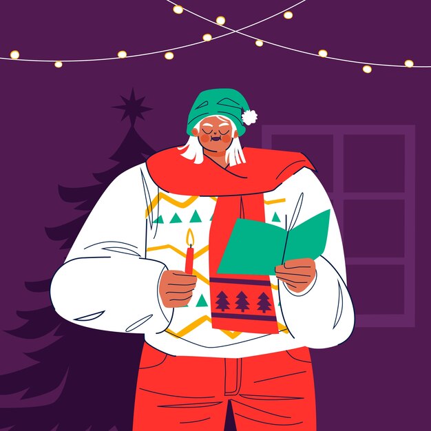Ilustración de celebración de posadas planas