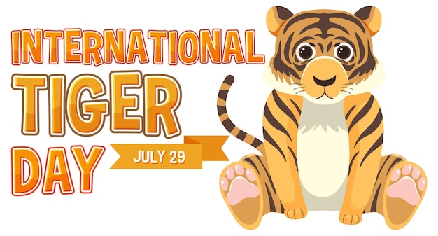 Vector gratuito ilustración para celebrar el día internacional del tigre