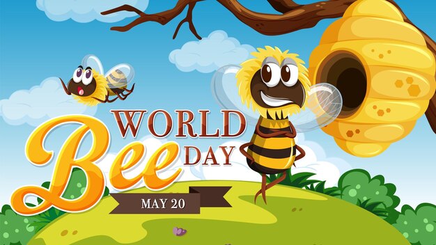 Ilustración para celebrar el Día Mundial de las Abejas