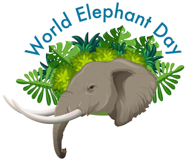 Vector gratuito ilustración para celebrar el día mundial del elefante