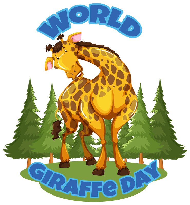 Vector gratuito ilustración para celebrar el día mundial de la jirafa