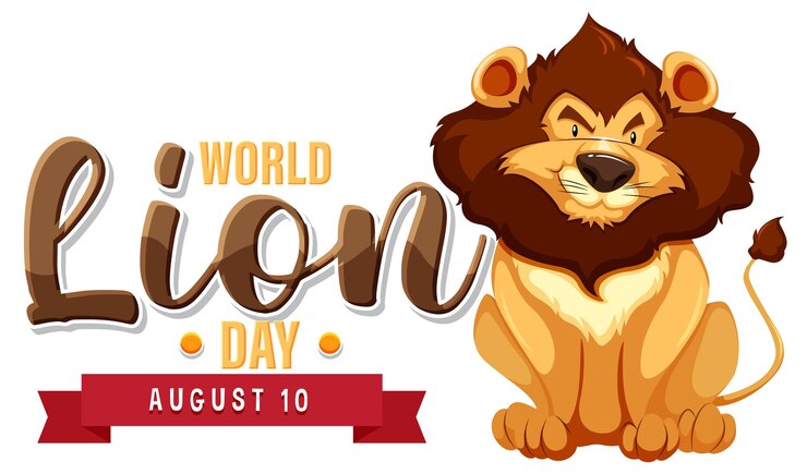 Vector gratuito ilustración para celebrar el día mundial del león