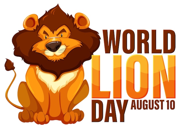 Vector gratuito ilustración para celebrar el día mundial del león