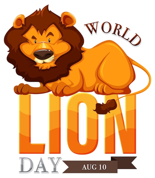 Vector gratuito ilustración para celebrar el día mundial del león