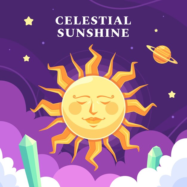 Ilustración celestial dibujada a mano