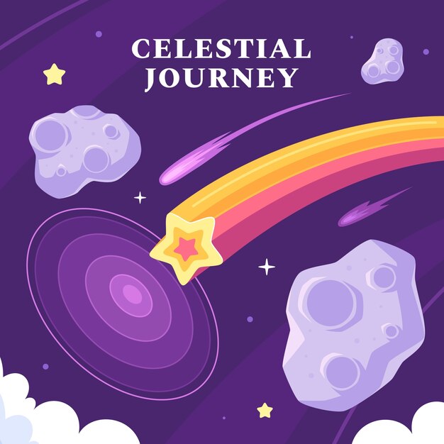 Ilustración celestial dibujada a mano