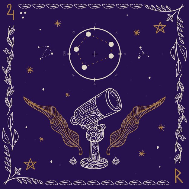Ilustración celestial dibujada a mano.