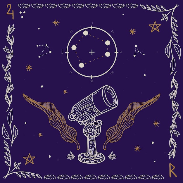 Ilustración celestial dibujada a mano.
