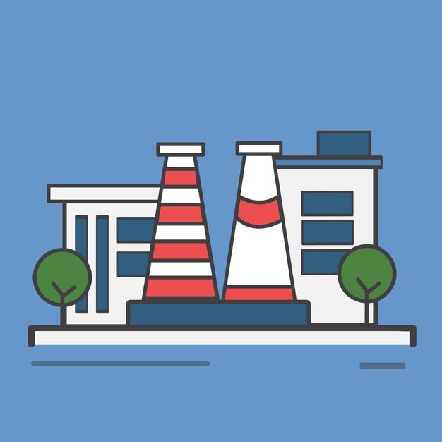 Ilustración de una central eléctrica