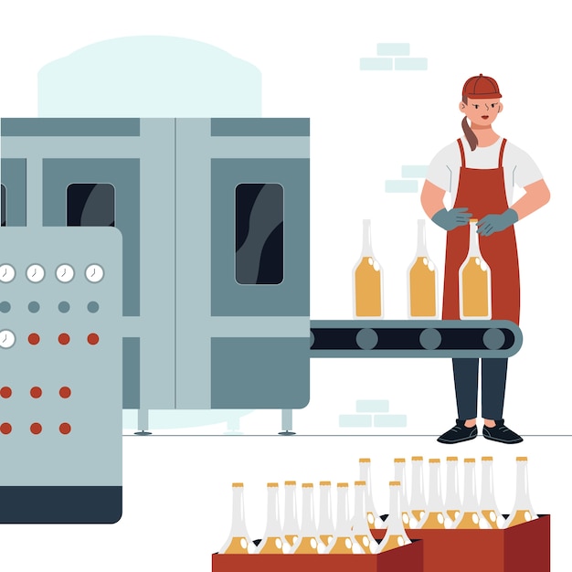 Ilustración de cervecería dibujada a mano