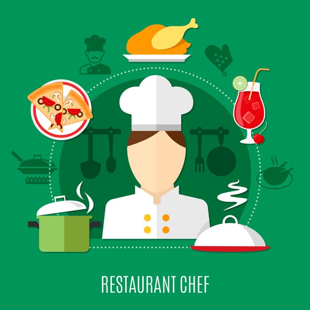 Ilustración de chef de restaurante