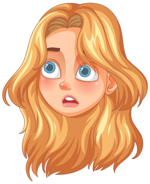 Ilustración de la chica rubia sorprendida