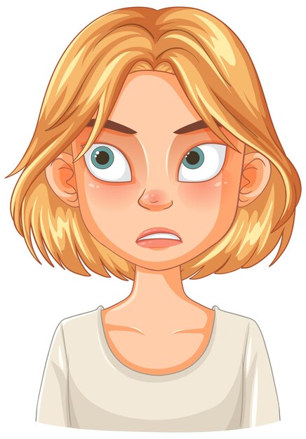 Ilustración de la chica rubia sorprendida