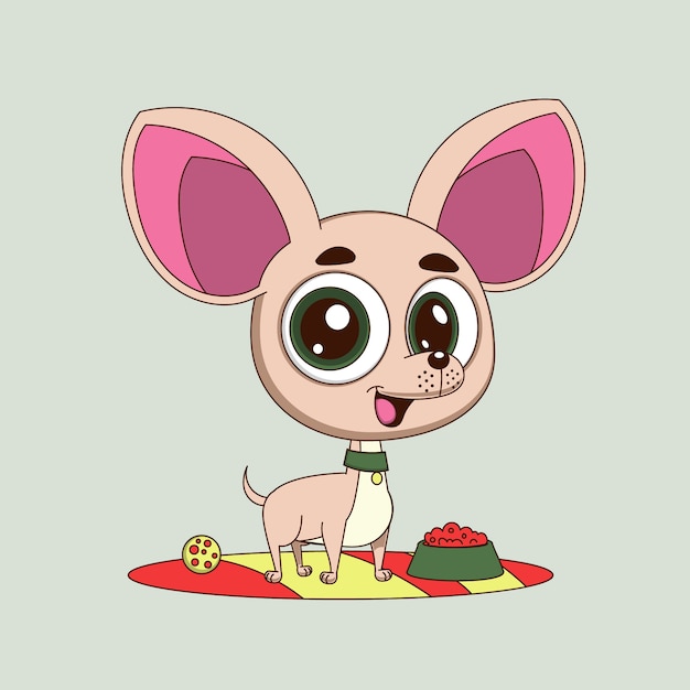 Ilustración de chihuahua de dibujos animados dibujados a mano
