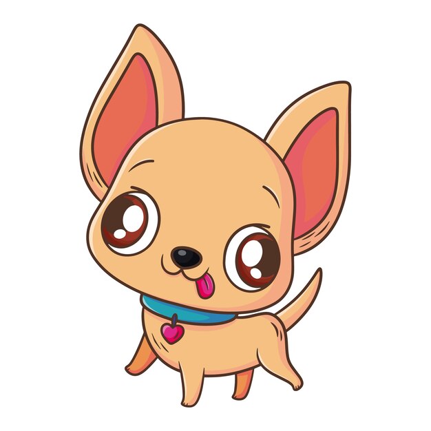 Ilustración de chihuahua de dibujos animados dibujados a mano