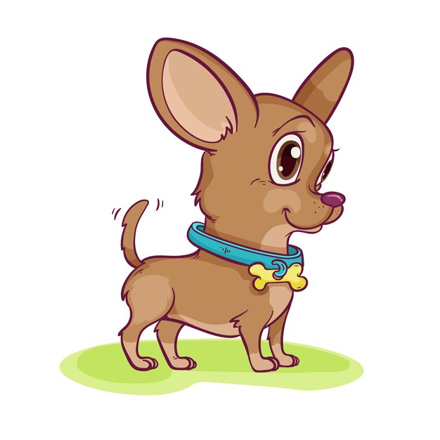 Ilustración de chihuahua de dibujos animados dibujados a mano